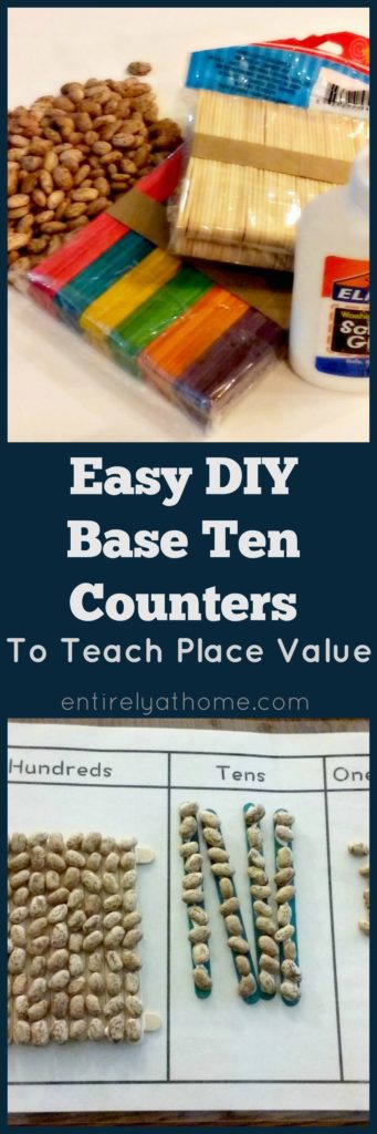 Easy DIY Base Ten Counters with a free Printable Place Value Work Mat!