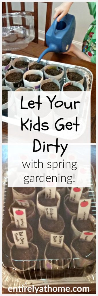 Get gardening with your kids this spring! Also free printable Garden labels!