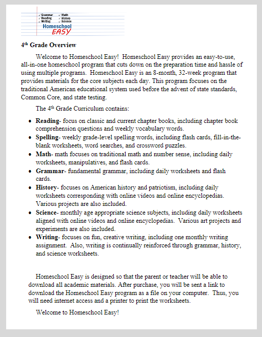 #Freeproductreceived Homeschool Easy provides an all in one Homeschool Curriculum for Elementary students that is ready to go and easy to use! #hsreviews #HomeschoolEasy