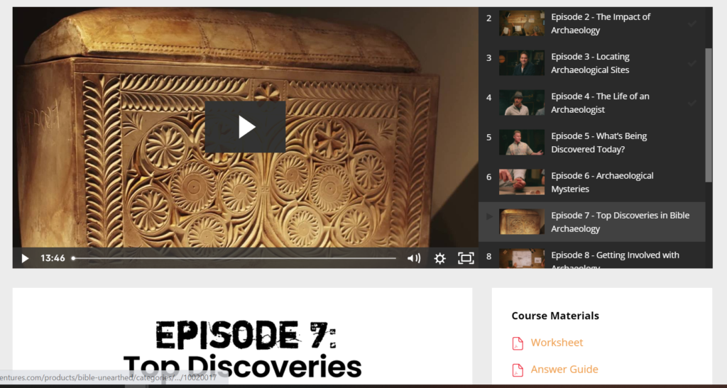 #FreeProductReceived My boys and I are loving learning about Archeology and its importance with Drive Thru History's New course Bible Unearthed. Click to read more! #hsreviews #bibleunearthed