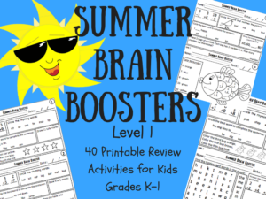 Click for a great summer review packet for kids grades K-1!