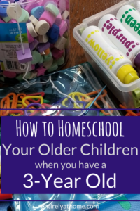 Need help figuring out what to do with your younger children while homeschooling? Click and read some great tips and activities that will help!
