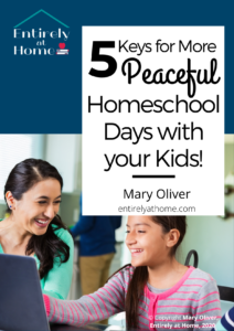 Are you Homeschool Days a Struggle? Read my eBook 5 Keys to More Peaceful Homeschool Days!