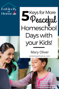 Are you Homeschool Days a Struggle? Read my eBook 5 Keys to More Peaceful Homeschool Days!