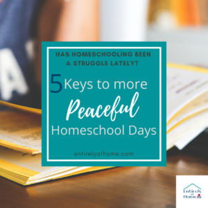 Are you Homeschool Days a Struggle? Read my eBook 5 Keys to More Peaceful Homeschool Days!