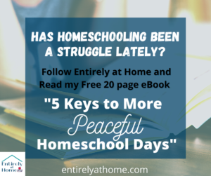 Are you Homeschool Days a Struggle? Read my eBook 5 Keys to More Peaceful Homeschool Days!