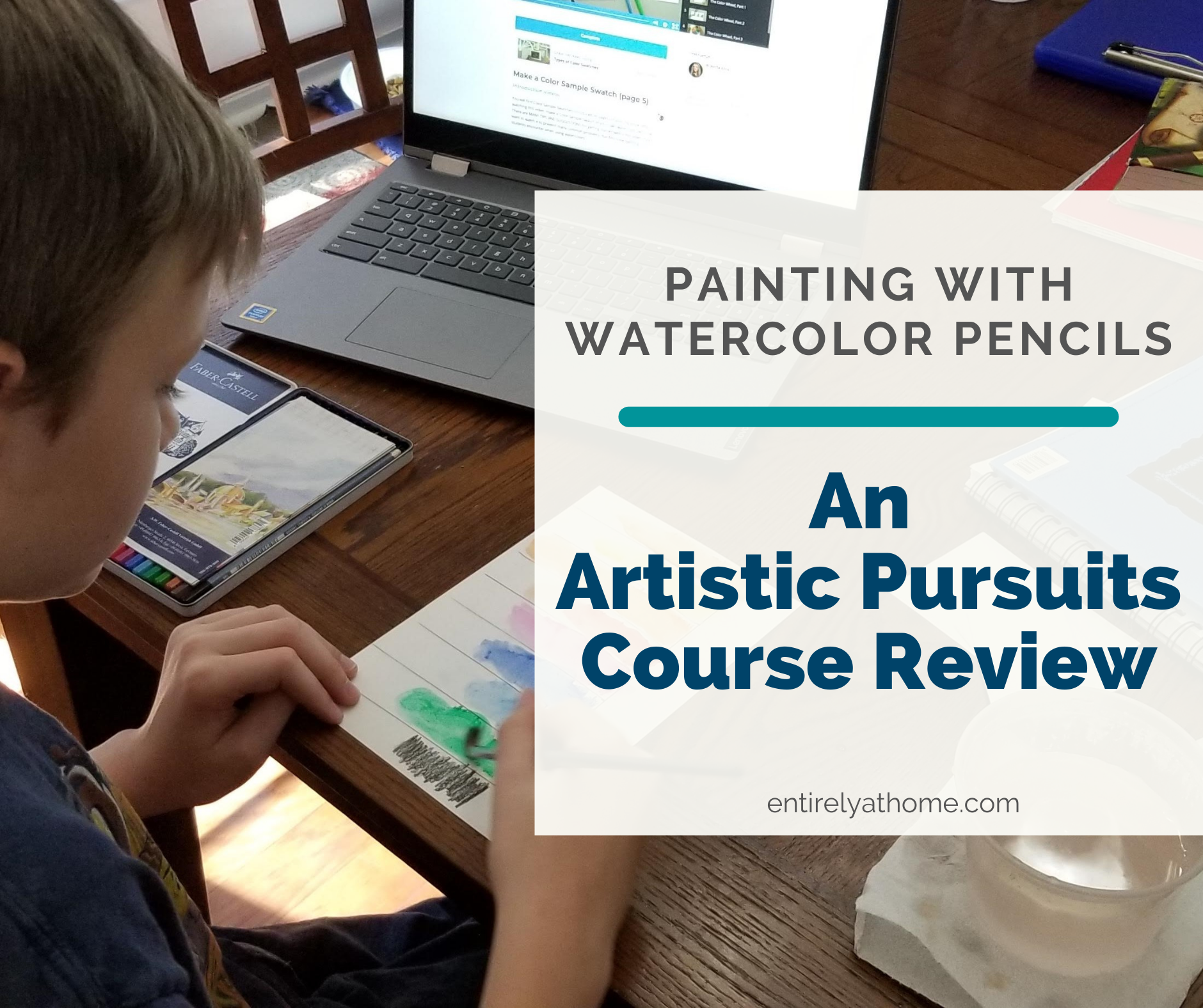Complimentary Product Received ~ ARTistic Pursuits has an excellent new course, Beginner Level, Art Core 2, Painting with Watercolor Pencils, that we are enjoying using to learn art in our homeschool. #hsreviews #ARTisticPursuits #Art #Creative #arteducation #education